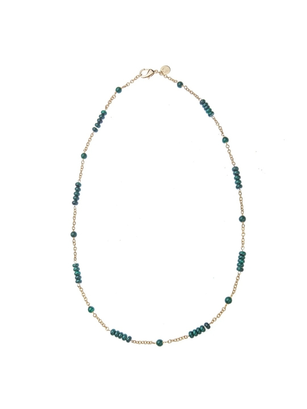 Jane Win Jewel Box Carved Malachite Station Necklace - New!